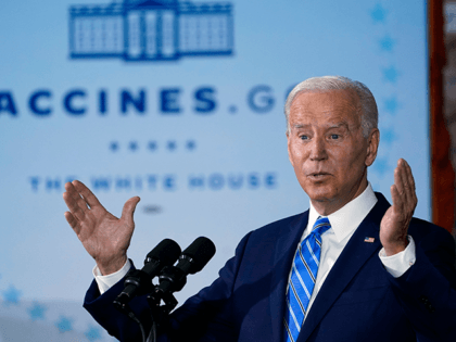 President Joe Biden speaks about COVID-19 vaccinations after touring a Clayco Corporation construction site for a Microsoft data center in Elk Grove Village, Ill., Thursday, Oct. 7, 2021. The fate of Biden’s vaccine mandate for larger private employers may come down to a lottery that determines which federal circuit court …