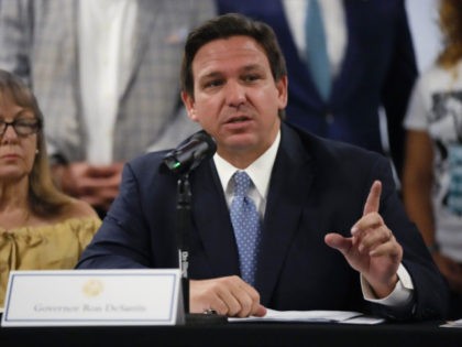 Florida Gov. Ron DeSantis speaks to journalists following a round table on Cuba, Tuesday,