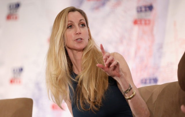 LOS ANGELES, CA - OCTOBER 20: Ann Coulter speaks onstage during Politicon 2018 at Los Ange
