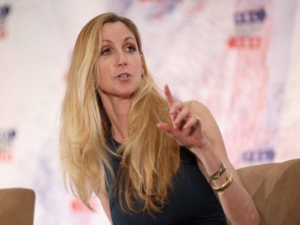 LOS ANGELES, CA - OCTOBER 20: Ann Coulter speaks onstage during Politicon 2018 at Los Angeles Convention Center on October 20, 2018 in Los Angeles, California. (Photo by Rich Polk/Getty Images for Politicon)