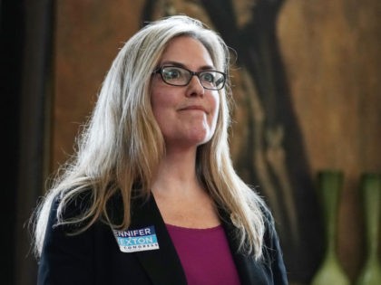 WINCHESTER, VA - OCTOBER 20: Democratic U.S. House candidate and Virginia State Sen. Jennifer Wexton (D-33rd District) pauses as she speaks to constituents during a "Meet and Greet" event at a private residence October 20, 2018 in Winchester, Virginia. Wexton is challenging incumbent Rep. Barbara Comstock (R-VA) for the House …