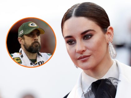 (INSET: Aaron Rodgers) Shailene Woodley attends the screening of "Rocketman" during the 72nd annual Cannes Film Festival on May 16, 2019 in Cannes, France. (Photo by Vittorio Zunino Celotto/Getty Images)