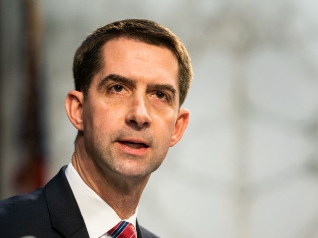 U.S. Sen. Tom Cotton (R-AR) speaks during U.S. Attorney General nominee Merrick Garland's confirmation hearing in the Senate Judiciary Committee on Capitol Hill on February 22, 2021 in Washington, DC. Garland was previously the Chief Judge on the U.S. Court of Appeals for the D.C. Circuit and former President Barack …