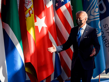 U.S. President Joe Biden arrives for the welcome ceremony on the first day of the Rome G20 summit, on October 30, 2021 in Rome, Italy. The G20 (or Group of Twenty) is an intergovernmental forum comprising 19 countries plus the European Union. It was founded in 1999 in response to …