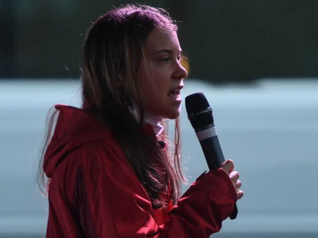 GLASGOW, SCOTLAND - NOVEMBER 05: Climate activist Greta Thunberg is seen speaking at a ral