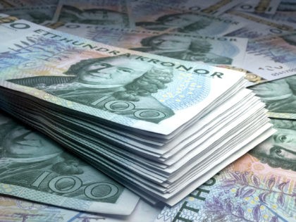 Money of Sweden. Swedish krona bills. SEK banknotes. 100 kronor. Business, finance, news b