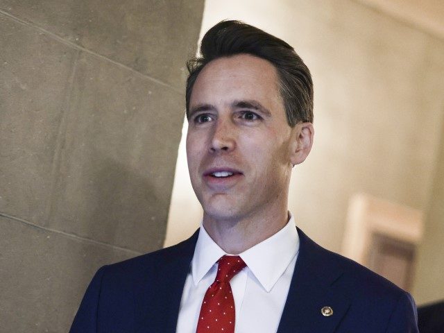 Sen. Josh Hawley (R-MO) arrives to a meeting with Republican Senators on their party's plan for the vote on the debt limit at the U.S. Capitol on October 07, 2021 in Washington, DC. After reaching an agreement on a timeline, Senators will vote later today on a temporary raise of …