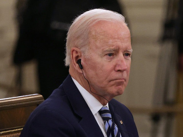 U.S. President Joe Biden listens during the first North American Leaders’ Summit (NALS)