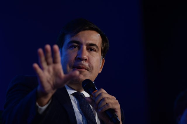 NEW YORK, NY - SEPTEMBER 29: Former President to the Republic of Georgia, Mikheil Saakashvili, speaks onstage at the 2014 Concordia Summit - Day 1 at Grand Hyatt New York on September 29, 2014 in New York City. (Photo by Leigh Vogel/Getty Images for Concordia Summit)