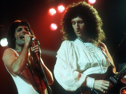British rock band Queen perform in concert at the Forum on December 22, 1977 in Inglewood, California. (Photo by Richard Creamer/Michael Ochs Archives/Getty Images)