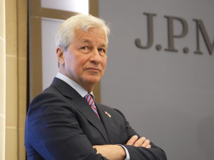 JP Morgan CEO Jamie Dimon looks on during the inauguration the new French headquarters of JP Morgan bank Tuesday, June 29, 2021 in Paris. (AP Photo/Michel Euler, Pool)