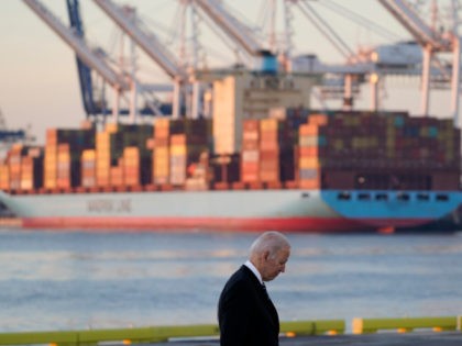 President Joe Biden departs after speaking during a visit at the Port of Baltimore, Wednesday, Nov. 10, 2021. (AP Photo/Susan Walsh)