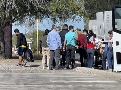 A group of mostly Venezuelan and Cuban migrants are being released in the Del Rio, Texas,