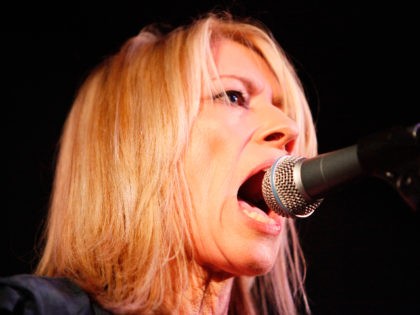 NEW YORK - JUNE 09: Kim Gordon of Sonic Youth performs at the Apple Store Soho on June 9,