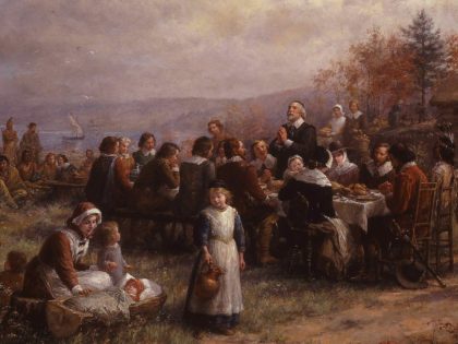 Thanksgiving at Plymouth Brownscombe (Wikimedia Commons)