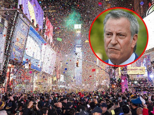 In this January 1, 2020 photo, confetti falls at midnight on the Times Square New Year's Eve celebration in New York. (Ben Hider/Invision/AP, File) Insert Photo by: NDZ/STAR MAX/IPx 2021 9/15/21 Mayor Bill de Blasio announces the NYC 'baby bonds' pilot program at the Williamsburg Bridge Magnet School on September …