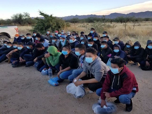Agents find a large group of migrants in the Arizona desert near Sasabe The group included more than 50 percent classified as migrant children Photo US Border PatrolTucson Sector