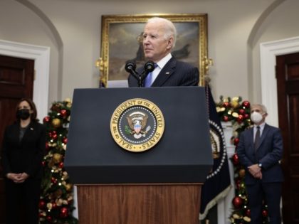 WASHINGTON, DC - NOVEMBER 29: U.S. President Joe Biden delivers remarks on the Omicron COV