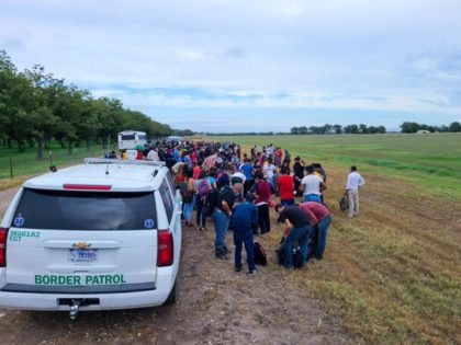 Large Group of Venezuelan migrants apprehended in the Del Rio Sector. (U.S. Border Patrol/