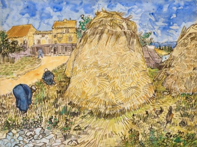 "Meules de blé" was completed in 1888, during Vincent van Gogh's time in Arles, France. I