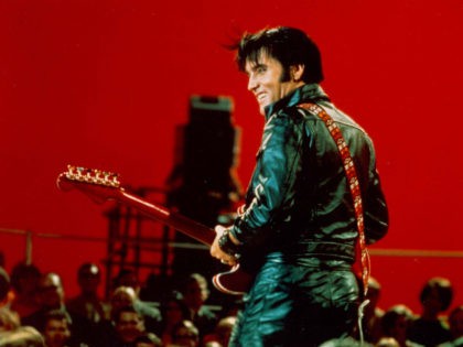 BURBANK, CA - JUNE 27: Rock and roll musician Elvis Presley performing on the Elvis comeback TV special on June 27, 1968. (Photo by Michael Ochs Archives/Getty Images)