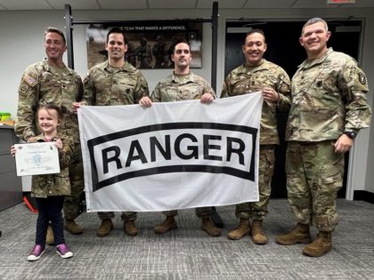 A six-year-old girl battling cancer realized her dreams when she received an Honorary Ranger Tab at an event hosted by the Tampa Recruiting Battalion.