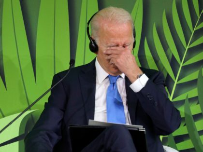 US President Joe Biden attends the Action on Forests and Land Use session at the UN Climate Change Conference COP26 in Glasgow, Scotland, Tuesday, Nov. 2, 2021. (Steve Reigate/Pool via AP)