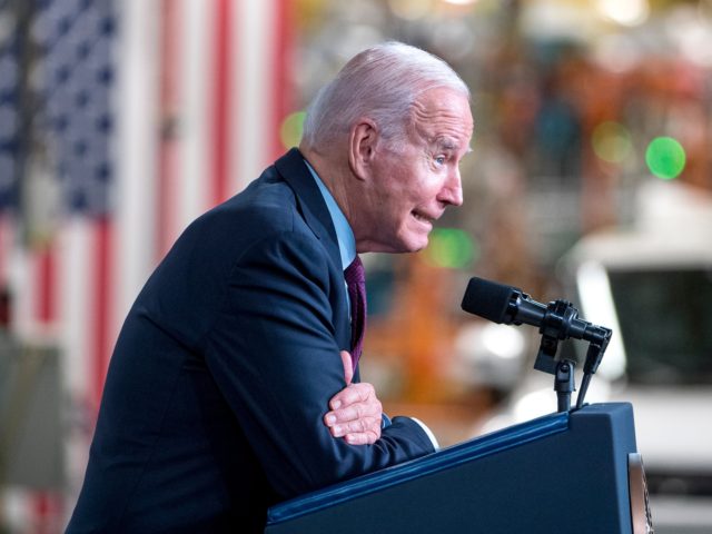 DETROIT, MI - NOVEMBER 17: U.S. President Joe Biden speaks at the General Motors Factory Z