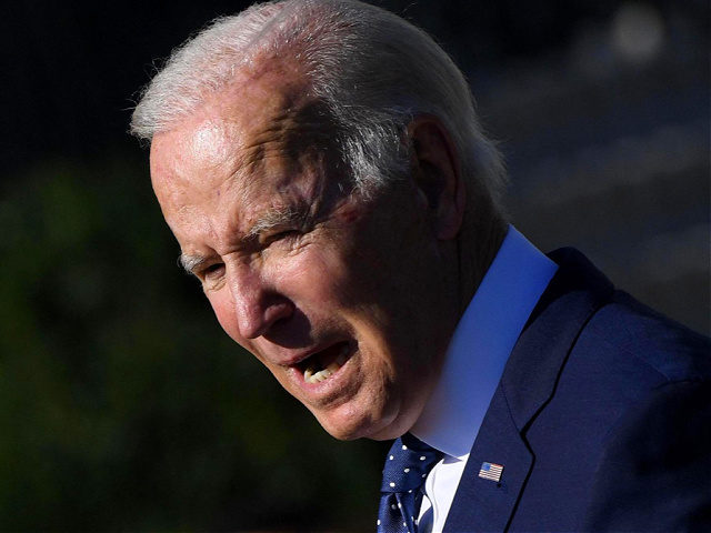 US President Joe Biden arrives speaks during an event honoring the Council of Chief State School Officers' 2020 and 2021 State and National Teachers of the Year on the South Lawn of the White House in Washington, DC on October 18, 2021. (Photo by Olivier DOULIERY / AFP) (Photo by …