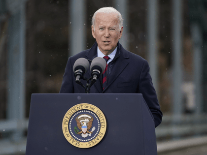 President Joe Biden speaks during a visit to the NH 175 bridge over the Pemigewasset River