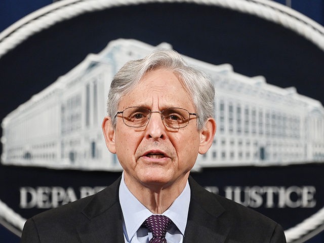 WASHINGTON, DC - APRIL 26: US Attorney General Merrick Garland delivers a statement at the Department of Justice on April 26, 2021 in Washington, DC. Garland announced that the Justice Department will begin an investigation into the policing practices of the Louisville Police Department in Kentucky. A report of any …