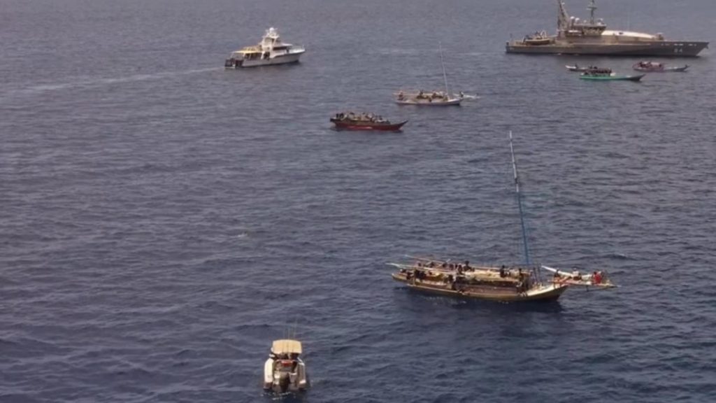 The Australian units destroyed three fishing boats and ordered 13 vessels out of the country’s northern waters AUSTRALIAN BORDER FORCE