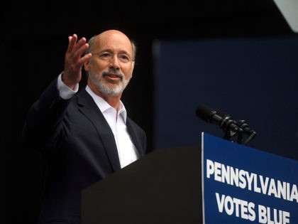 PHILADELPHIA, PA - SEPTEMBER 21: Pennsylvania Governor Tom Wolf addresses supporters befor