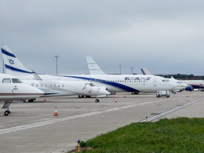This photograph shows COP26 attendees' jets parked at the Edinburgh Airport, Scotland, on