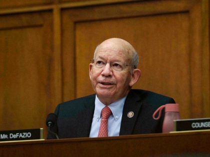 WASHINGTON, DC - SEPTEMBER 23: Rep. Peter Defazio (D-OR) participates in a House Transportation and Infrastructure Committee Aviation Subcommittee hearing on the surge in passenger rage cases and its effects on the airline industry and staff, on September 23, 2021 in Washington, DC. The Committee is examining the rise in …