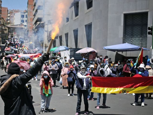 Merchants and opposition groups protests against Bolivian president Luis Arce and a new la