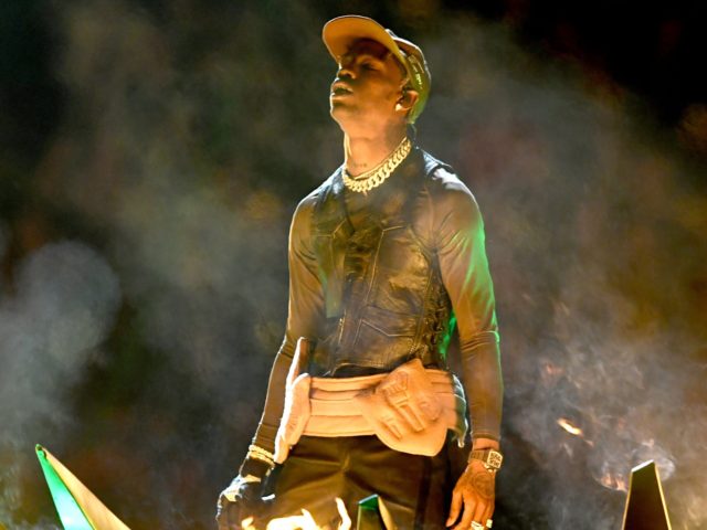 ATLANTA, GEORGIA - FEBRUARY 03: Travis Scott performs during the Pepsi Super Bowl LIII Hal