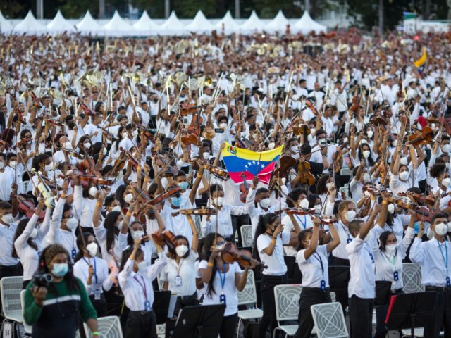 CARACAS, VENEZUELA - NOVEMBER 13: Musicians of Venezuela's National System of Youth Orches
