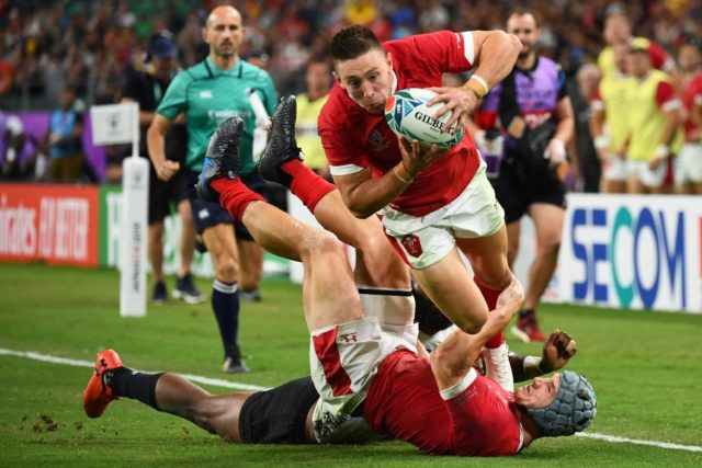 Joshua Adams scored a hat-trick against Fiji at the Rugby World Cup