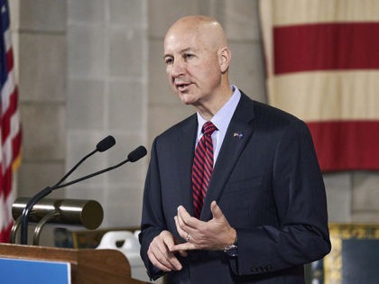 FILE - In this Sept. 30, 2020, file photo, Nebraska Gov. Pete Ricketts speaks during a new