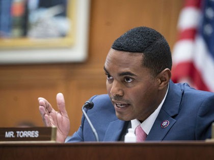 Rep. Ritchie Torres, D-N.Y., speaks during a House Financial Services Committee hearing, Thursday, Sept. 30, 2021 on Capitol Hill in Washington. (Al Drago/Pool via AP)