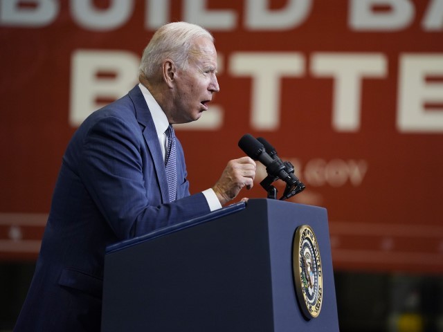 President Joe Biden delivers remarks at NJ Transit Meadowlands Maintenance Complex to promote his "Build Back Better" agenda, Monday, Oct. 25, 2021, in Kearny, N.J.