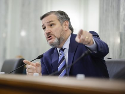 Sen. Ted Cruz (R-TX) speaks during a Senate Commerce, Science, and Transportation hearing in the Russell Senate Office Building on Capitol Hill on Wednesday, Dec. 15, 2021 in Washington.