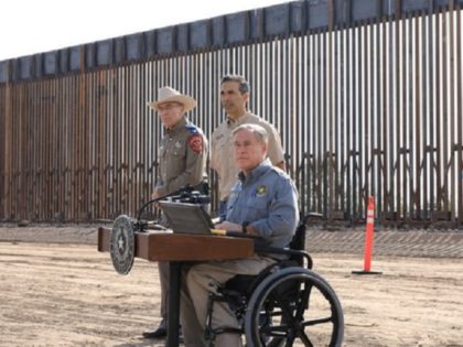 Texas Governor Greg Abbott unveils new state-funded border wall. (Office of the Texas Gove