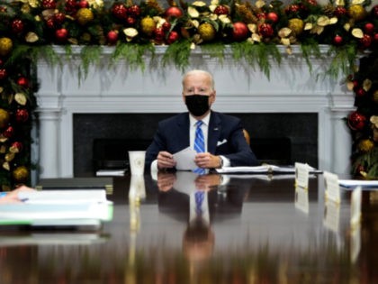 WASHINGTON, DC - DECEMBER 16: U.S. President Joe Biden speaks during a meeting with the Wh