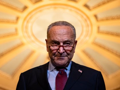 Senate Majority Leader Chuck Schumer (D-NY) listens during a press conference following the Democrats Policy Luncheon at the U.S. Capitol building on October 26, 2021 in Washington, DC. Democrats continue to negotiate within their party as they try to get the major parts of President Joe Biden's legislative agenda through …