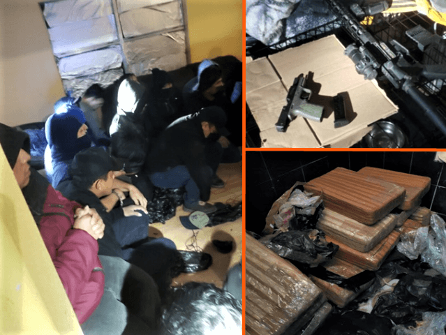 Border Patrol agents find migrants, guns, and drugs in human smuggling stash houses near t