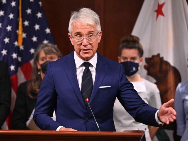 Los Angeles County District Attorney George Gascon speaks at a press conference, December 8, 2021 in Los Angeles, California. - Gascon was joined by a group of district attorneys from around the country at the press conference that was called for the accomplishments of his first year in office. (Photo …