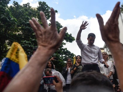 CARACAS, VENEZUELA - JANUARY 11: Opposition leader and reelected president of the National Assembly by anti-Maduro lawmakers majority Juan Guaido arrives to a town metting at Montalban area on January 11, 2020 in Caracas, Venezuela. Opposition and Officialism fight for the control of the Nartional Assembly, nearly after a year …