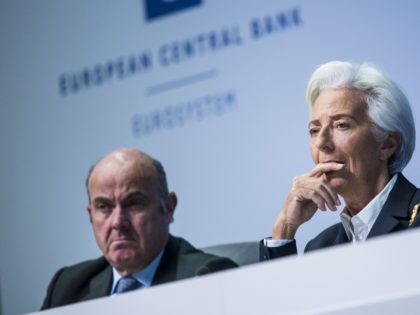 FRANKFURT AM MAIN, GERMANY - JANUARY 23: Christine Lagarde, President of the European Central Bank (ECB), and Vicepresident Luis de Guindos (L) speak to the media following a meeting of the ECB's Governing Council on January 23, 2020 in Frankfurt, Germany. Lagarde took the helm of the ECB on November …